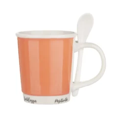 Mug corallo 400 ml con cucchiaino