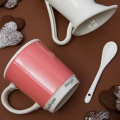 Mug corallo 400 ml con cucchiaino