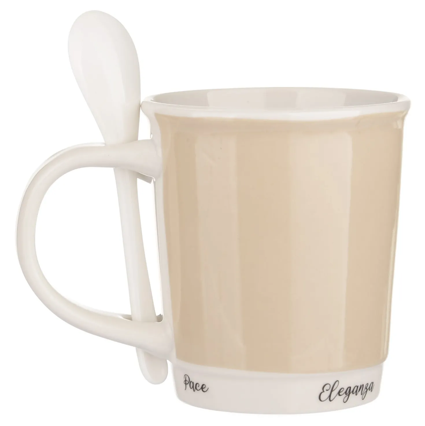 Mug crema 400 ml con cucchiaino