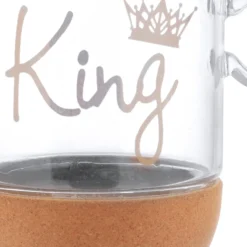 Mug King in vetro borosilicato e base in sughero, 270 ml