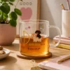 Mug lettera D vetro borosilicato 440 ml Borostories