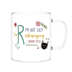 Mug lettera R vetro borosilicato 440 ml Borostories