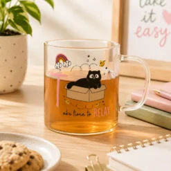 Mug lettera T vetro borosilicato 440 ml Borostories