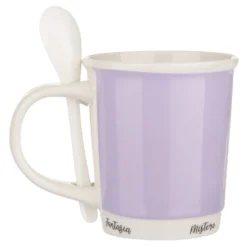 Mug lilla 400 ml con cucchiaino