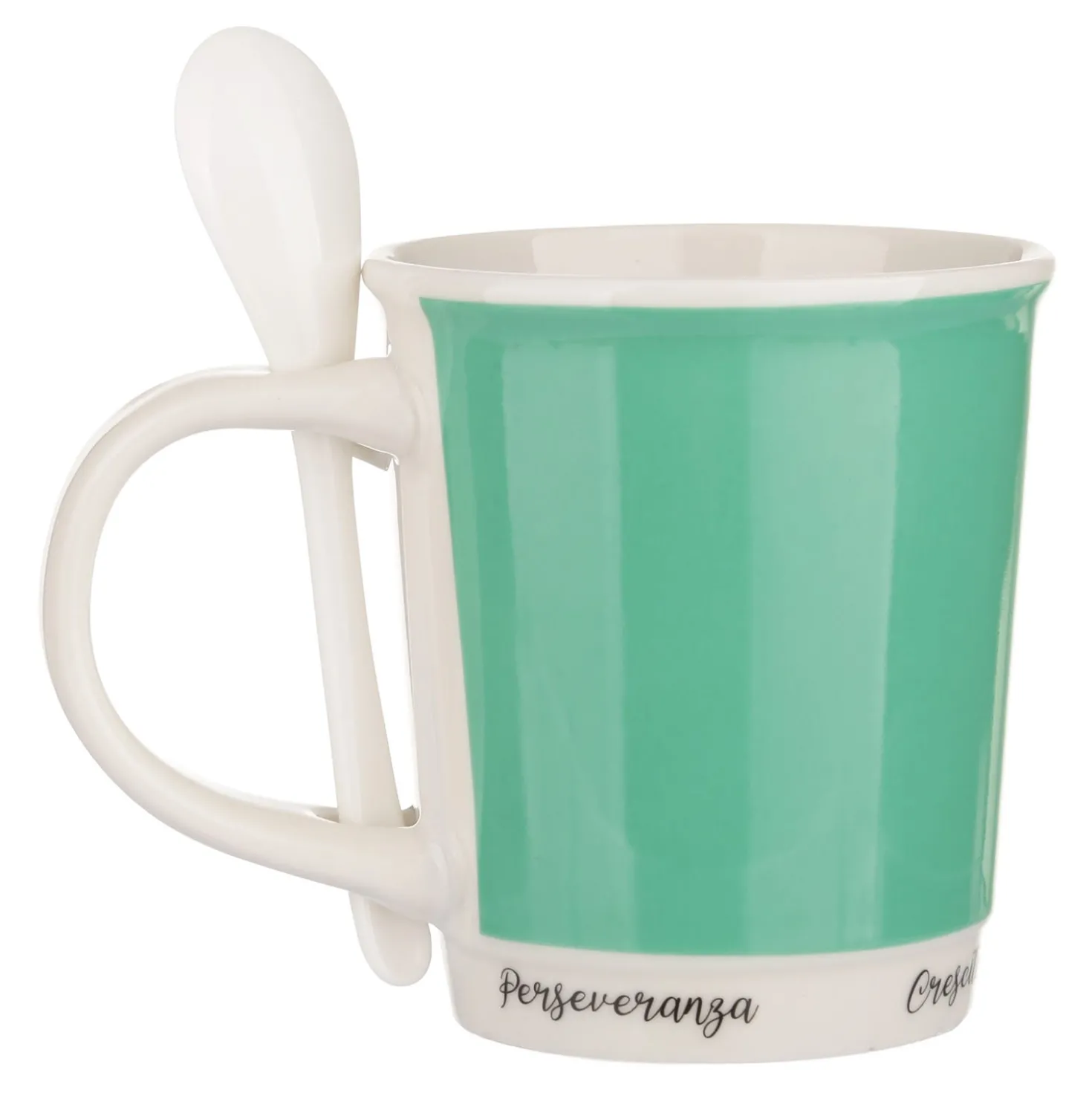 Mug verde 400 ml con cucchiaino