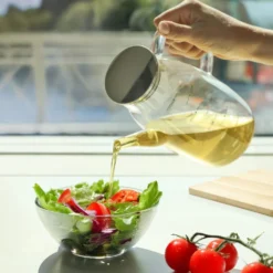 Oliera 1 L in vetro borosilicato e tappo in acciaio inox