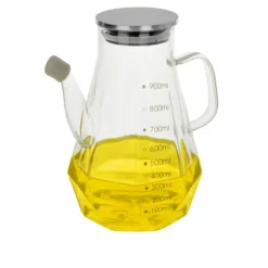 Oliera 900 ml in vetro borosilicato e tappo in acciaio inox