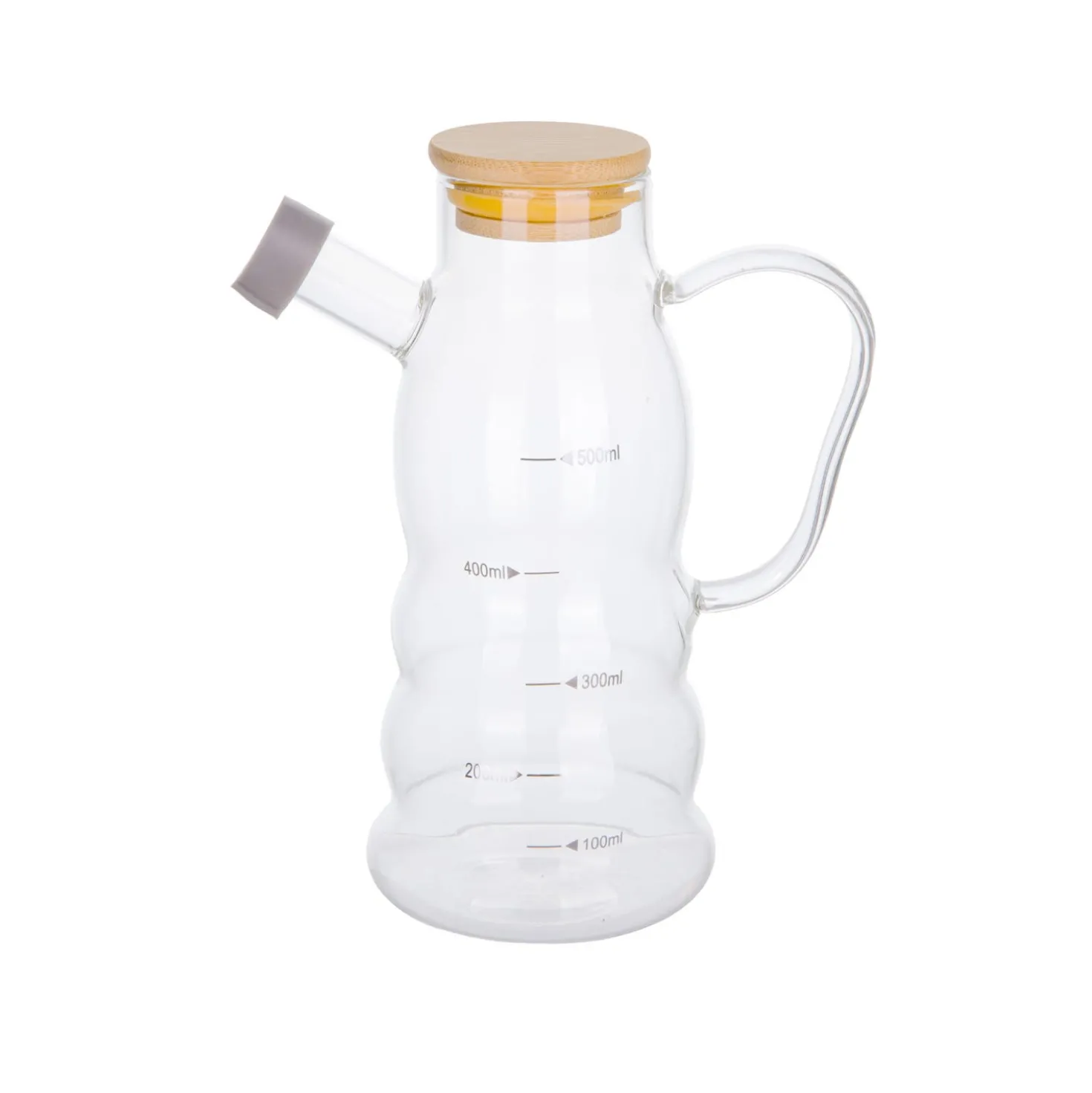 Oliera 500 ml in vetro borosilicato e tappo in bambù