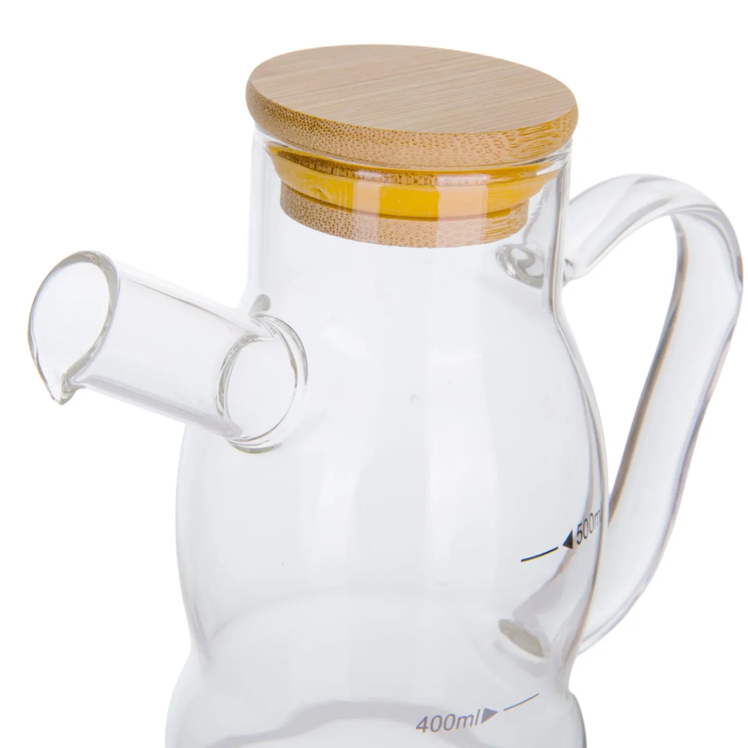 Oliera 500 ml in vetro borosilicato e tappo in bambù