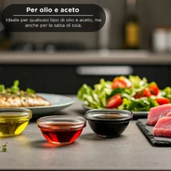 Oliera spray e versa vetro 550 ml tappo tondo grigio
