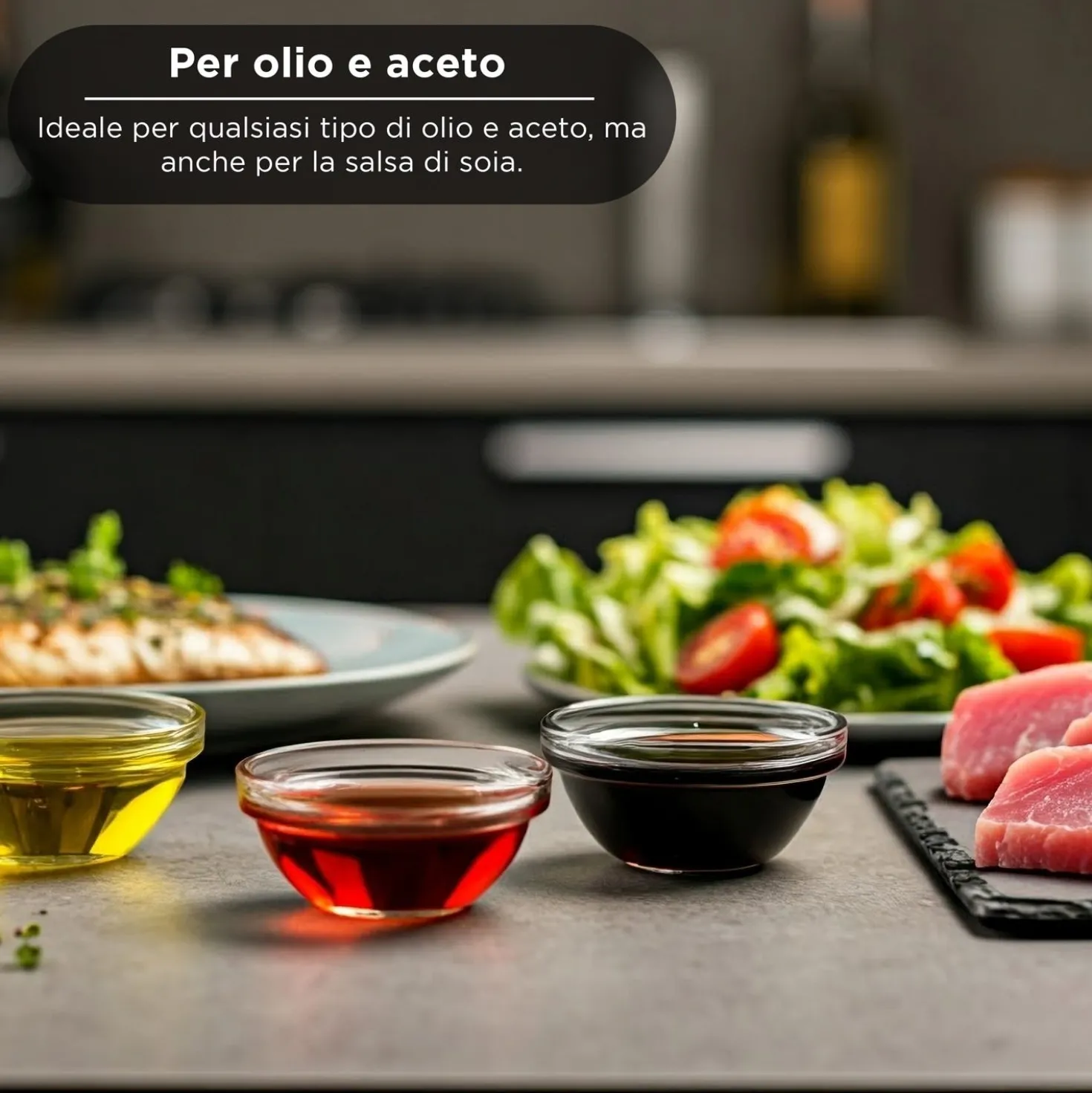 Oliera spray e versa vetro 300 ml tappo verde