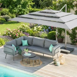 Ombrellone 400x300 cm Elea grigio