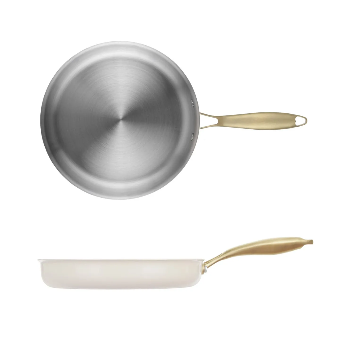 Padella 26 cm in acciaio bianco oro California