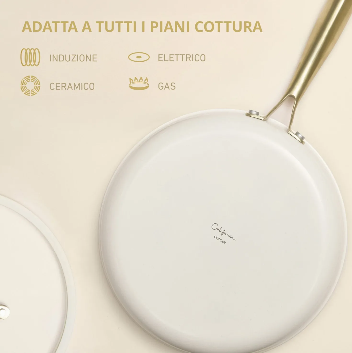 Padella 26 cm in acciaio bianco oro California