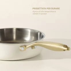 Padella 26 cm in acciaio bianco oro California