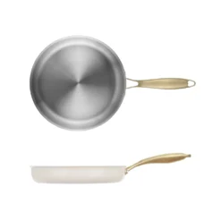 Padella 24 cm in acciaio bianco oro California