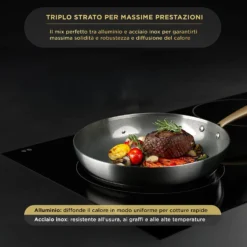 Padella 22 cm triplo strato Tri Ply - Gold