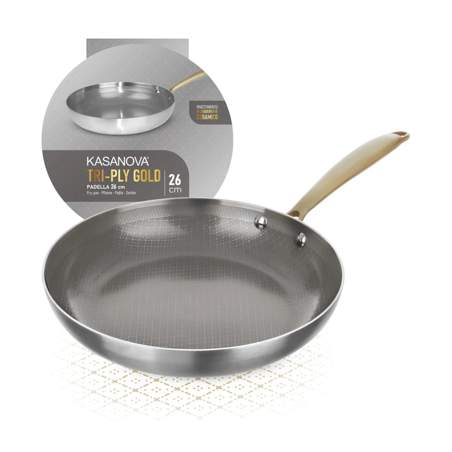 Padella 26 cm triplo strato Tri Ply - Gold
