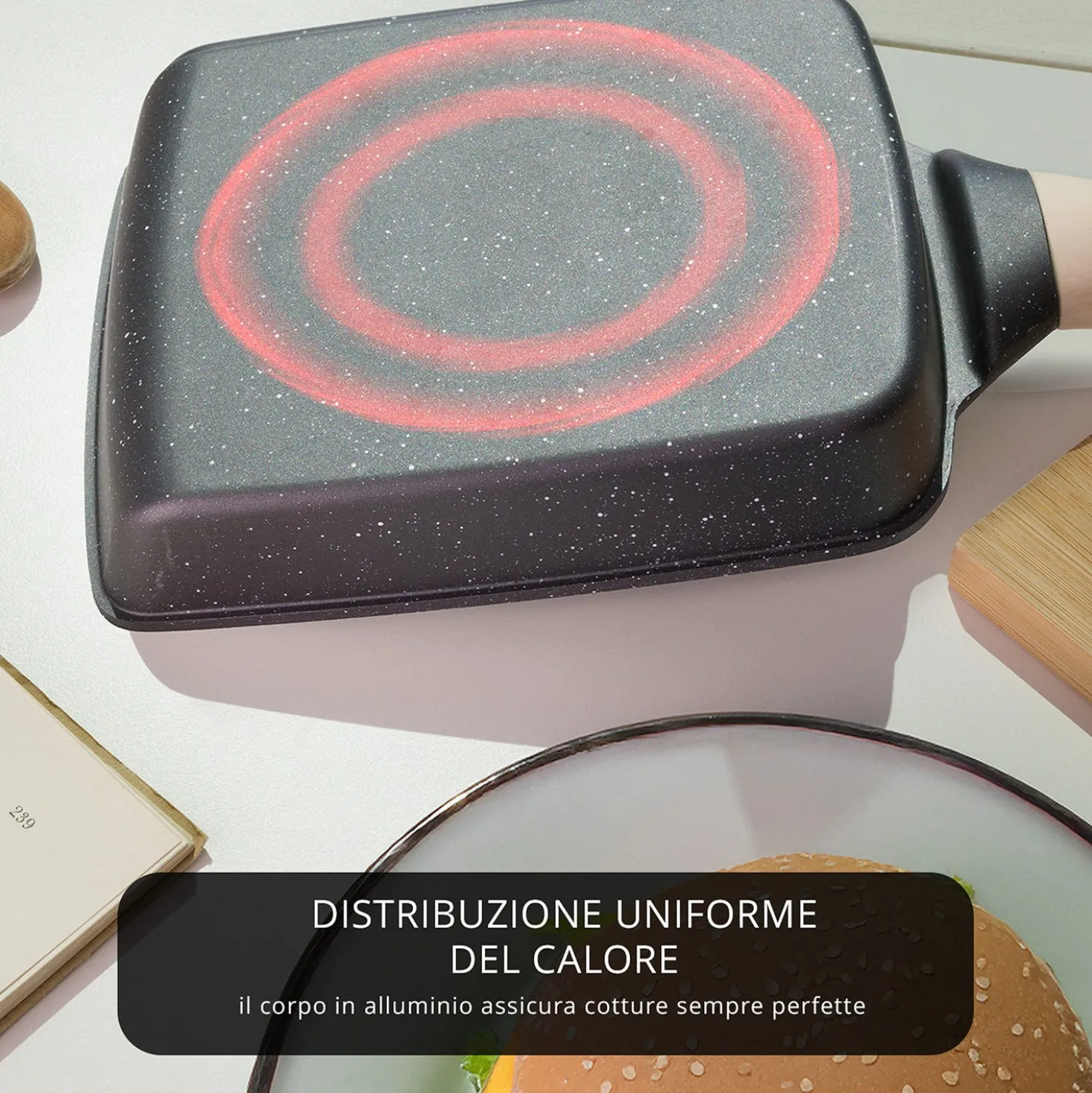 Padella rettangolare 19x15 cm Mini Mania grigio