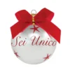 Pallina di Natale con scritta Sei Unico 10 cm