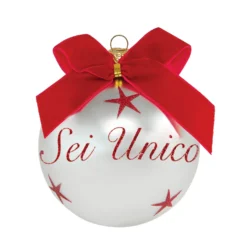 Pallina di Natale con scritta Sei Unico 10 cm