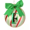 Pallina Natale con lettera F 10 cm Circus verde