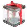 Pallina Natale con lettera G 10 cm tartan