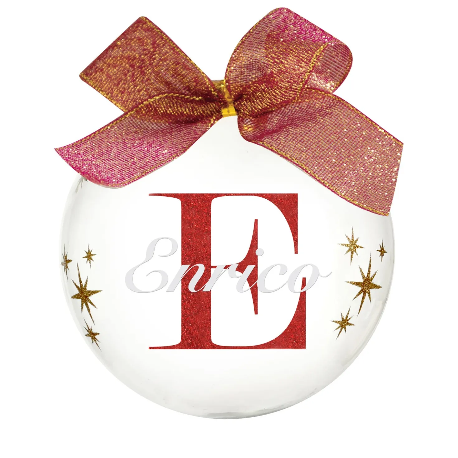 Pallina natale con nome Enrico 10cm