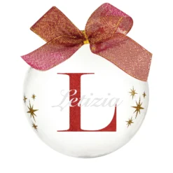 Pallina natale con nome Letizia 10cm