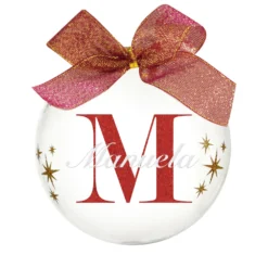 Pallina natale con nome Manuela 10cm