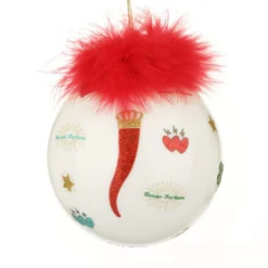 Pallina Natale cornetto rosso 10 cm Good Luck