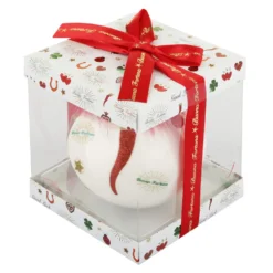 Pallina Natale cornetto rosso 10 cm Good Luck