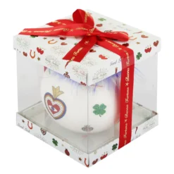Pallina Natale cuore blu 10 cm Good Luck