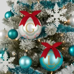 Pallina Natale lettera L 10 cm Royal Garden