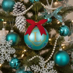 Pallina Natale lettera L 10 cm Royal Garden