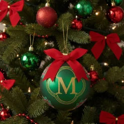 Pallina Natale lettera M 10 cm Royal Garden