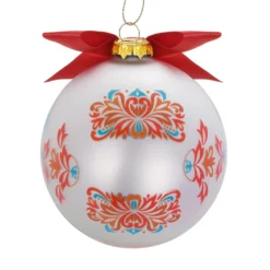 Pallina Natale lettera N bianca 10 cm Royal Garden