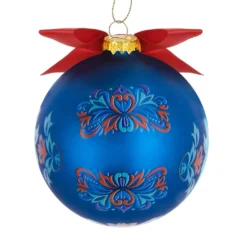 Pallina Natale lettera P blu 10 cm Royal Garden