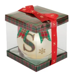 Pallina Natale lettera S 10 cm oro