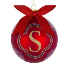 Pallina Natale lettera S 10 cm Royal Garden