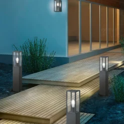 Palo luminoso da giardino 80 cm antracite Garonne Trio