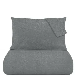 Parure copripiumino matrimoniale grigio jersey melange