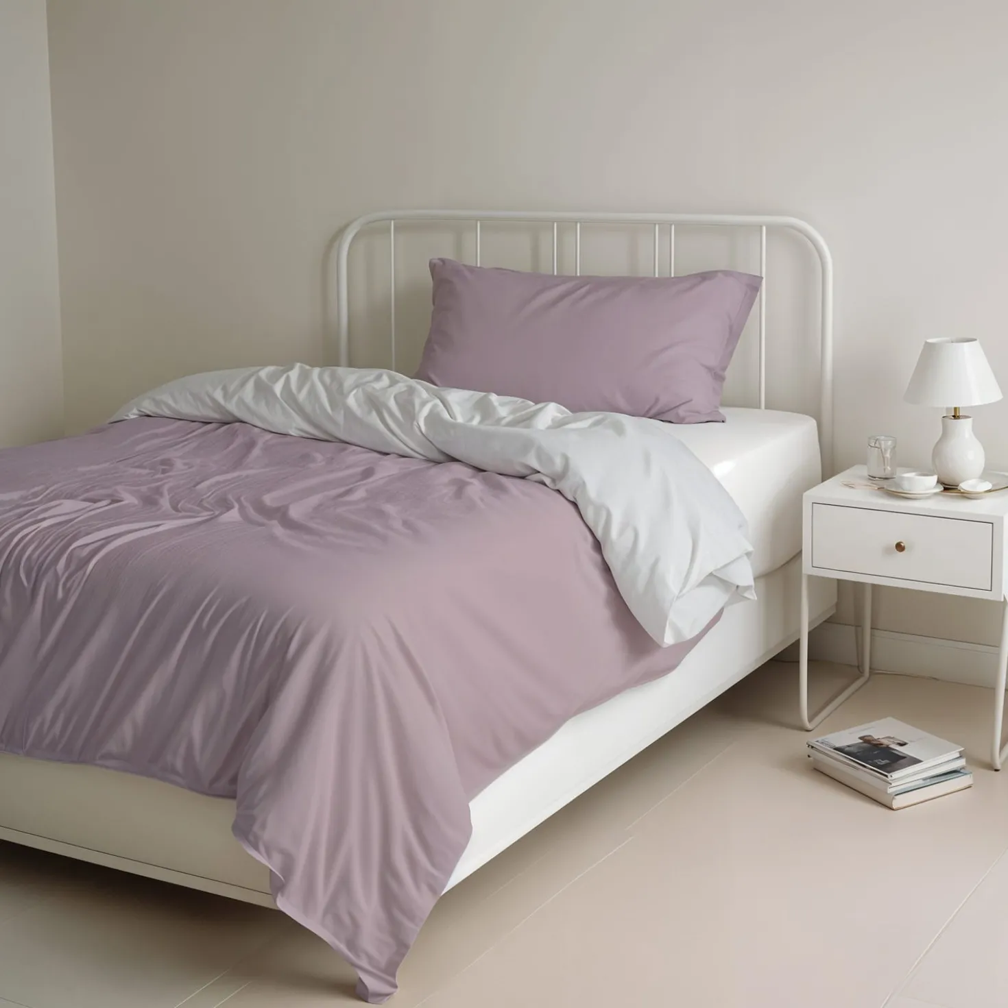 Parure copripiumino singola Natural double face rosa grigio Datex