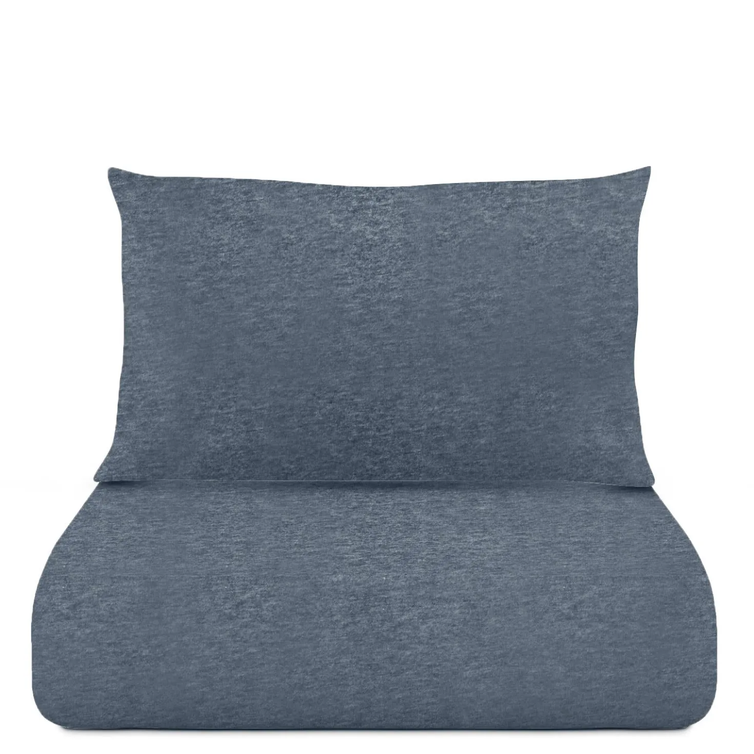 Parure copripiumino singolo blu jersey melange