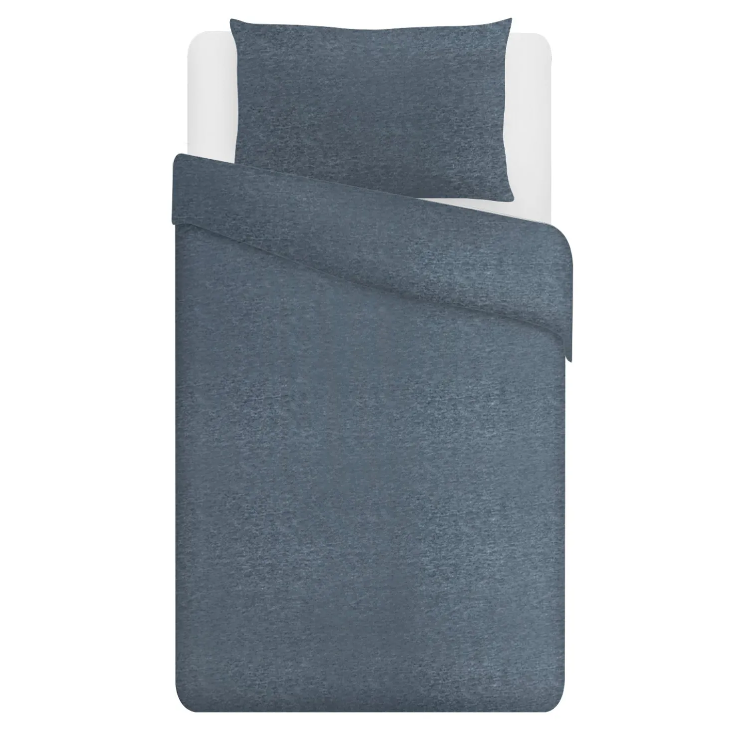 Parure copripiumino singolo blu jersey melange