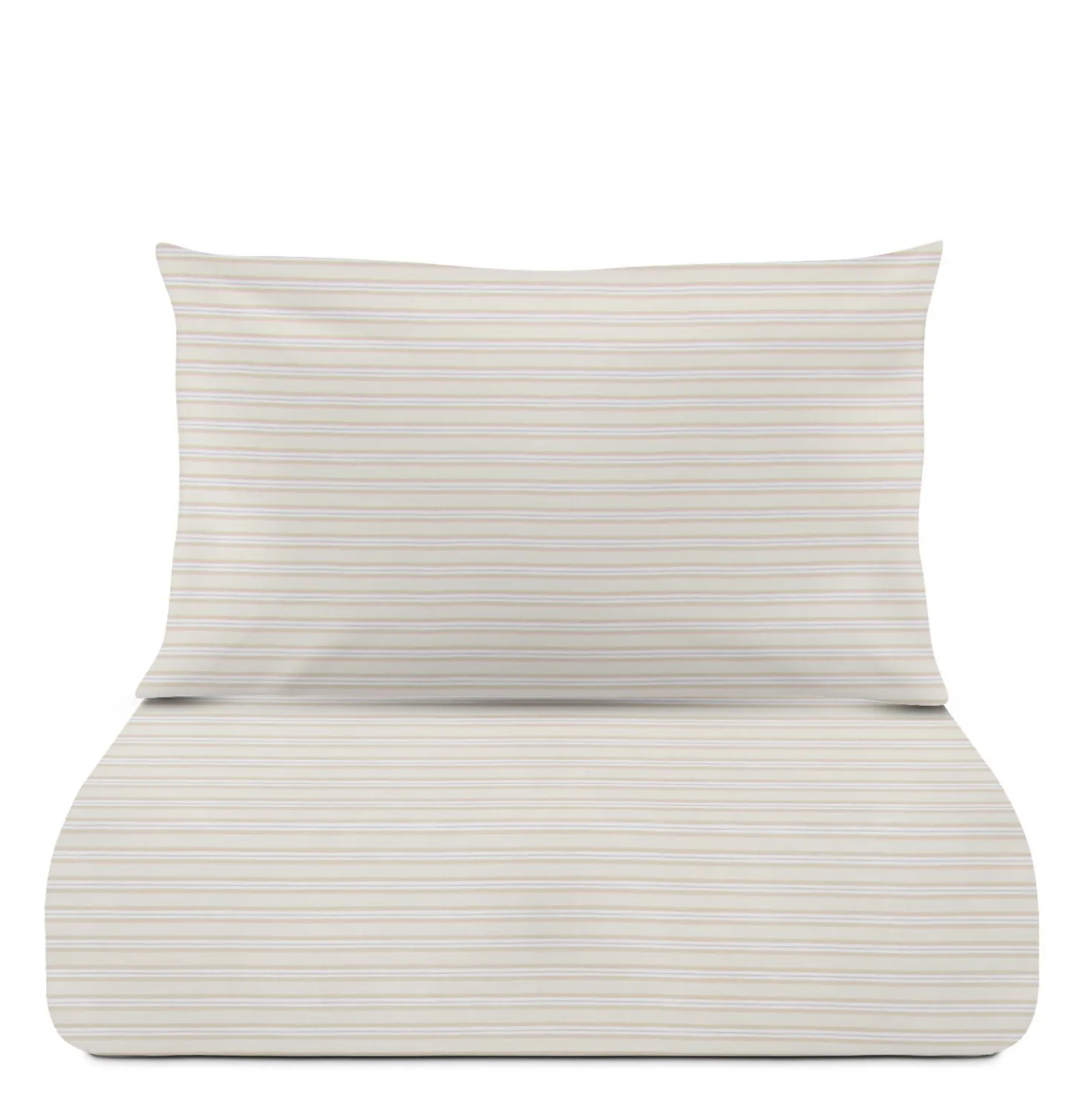 Parure copripiumino singolo cotone righe beige