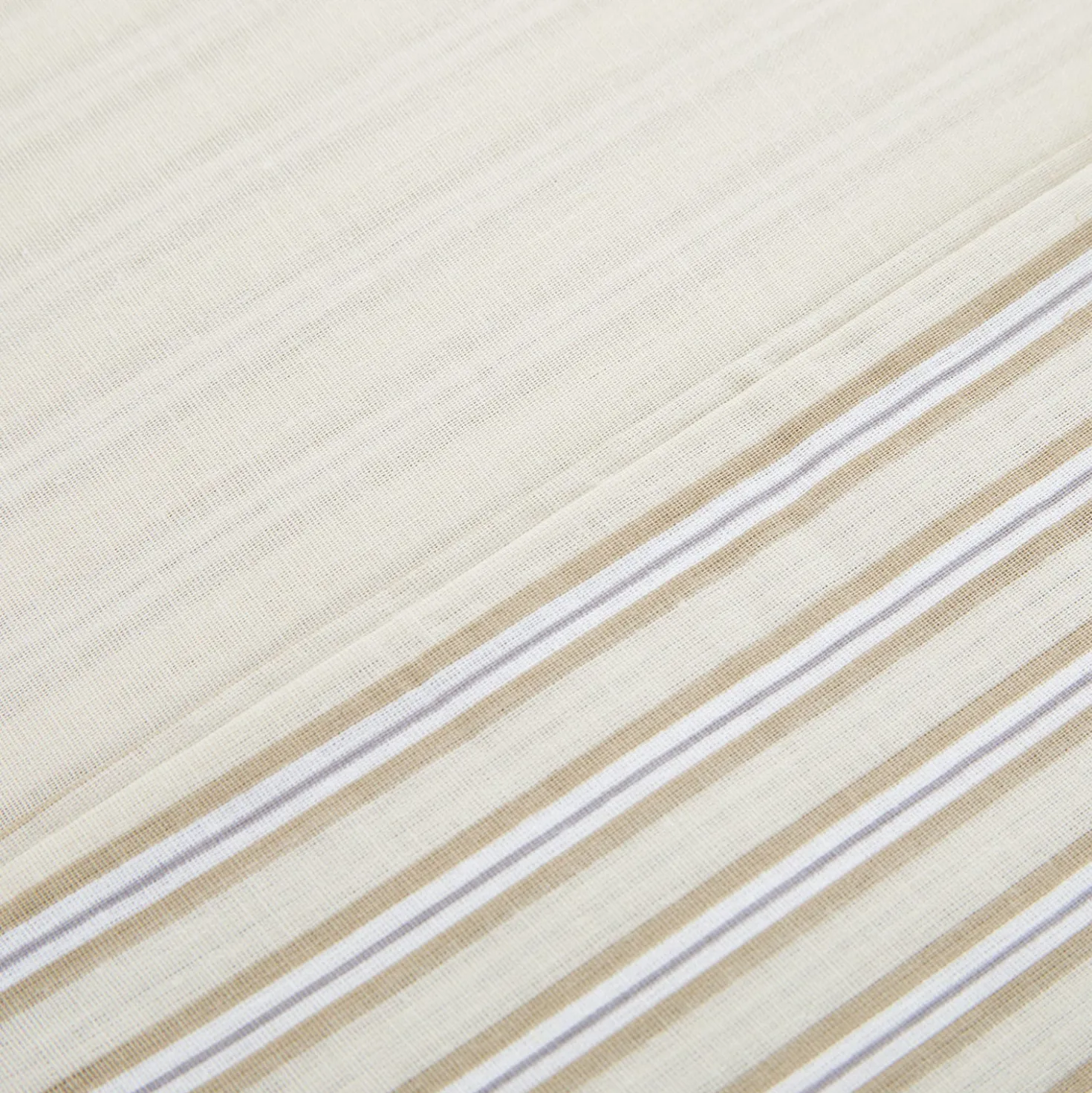 Parure copripiumino singolo cotone righe beige