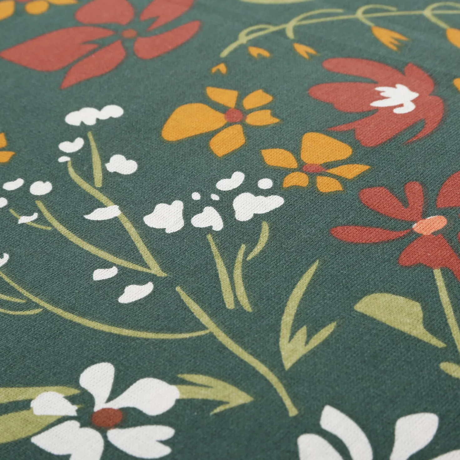 Parure copripiumino singolo fiori verde cotone