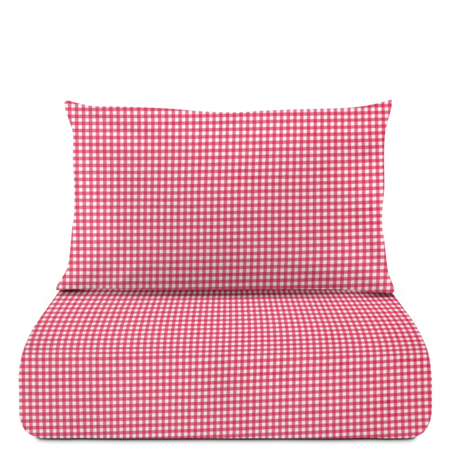 Parure copripiumino singolo quadretti rosso Young