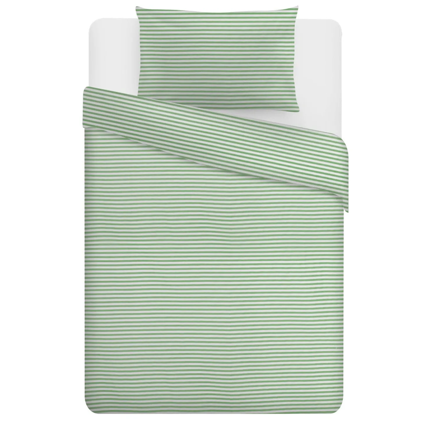 Parure copripiumino singolo righe verde Young